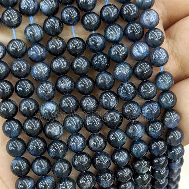 Natural Kyanite Beads Darkblue Smooth Round C-Grade