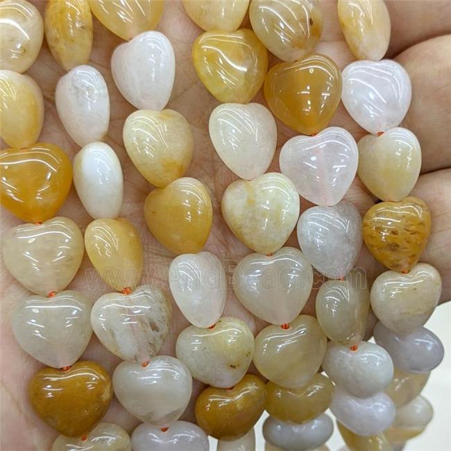 Natural Yellow Aventurine Heart Beads