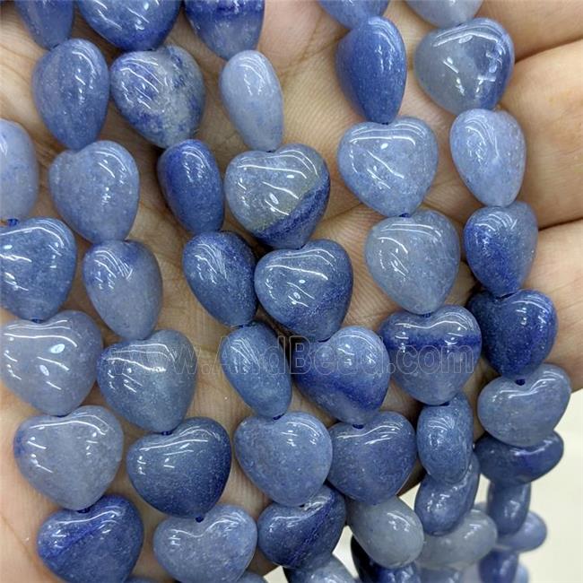 Natural Blue Aventurine Heart Beads