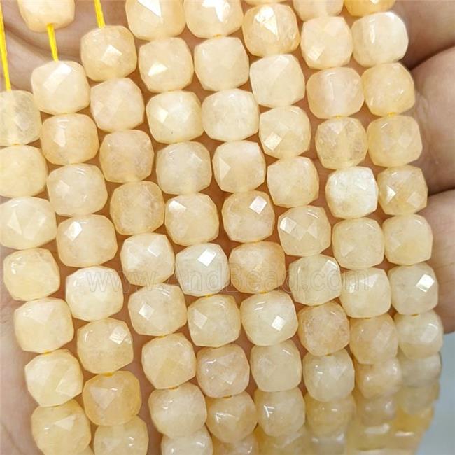 Golden Jade Beads Dye Faceted Cube