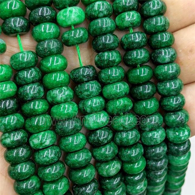 Jade Beads Smooth Rondelle Green Dye