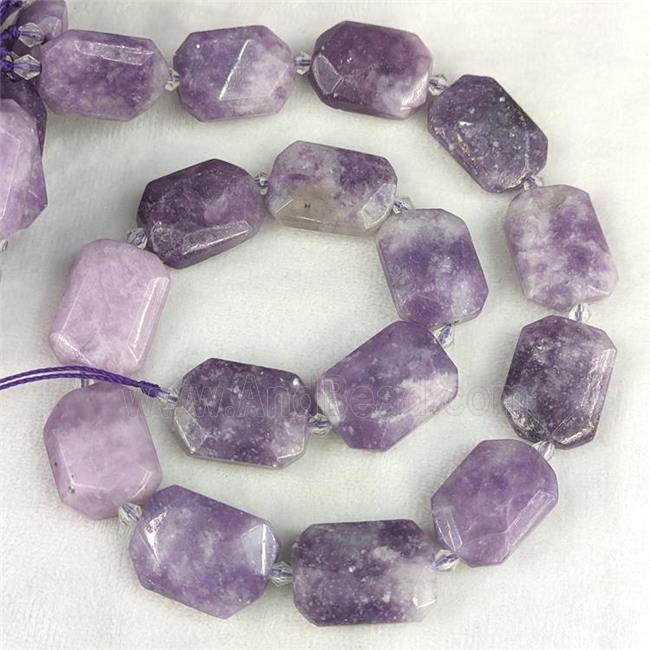 Natural Lilac Jasper Beads Faceted Rectangle