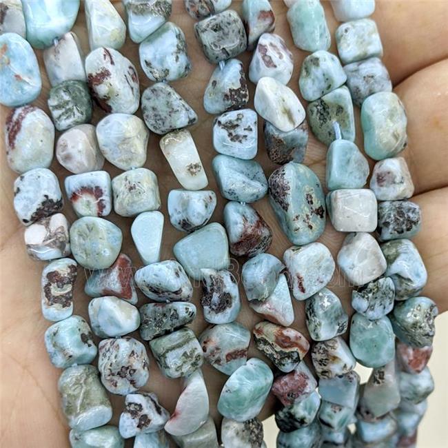 Natural Larimar Chips Beads Blue Freeform