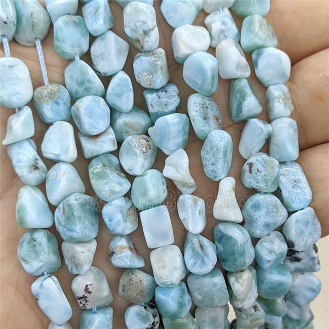 Natural Larimar Chips Beads Blue Freeform