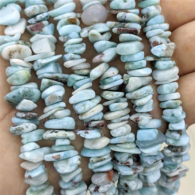 Natural Larimar Chips Beads Blue Freeform