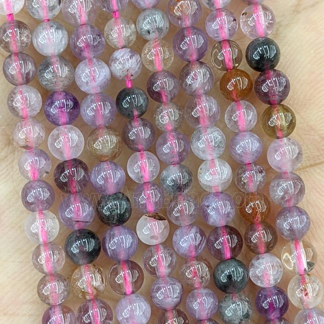 Natural Super7 Quartz Beads Smooth Round