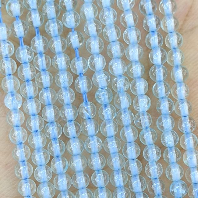 Natural Blue Topaz Beads Smooth Round