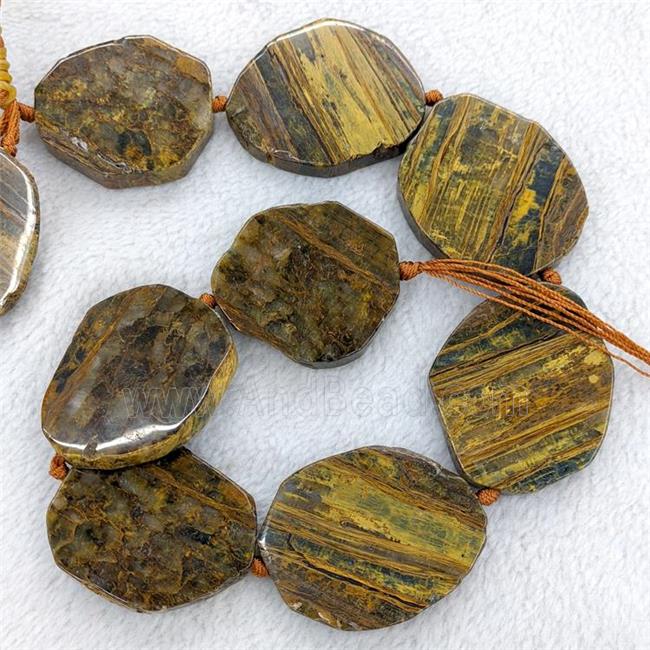 Natural Tiger Eye Stone Slice Beads Freeform