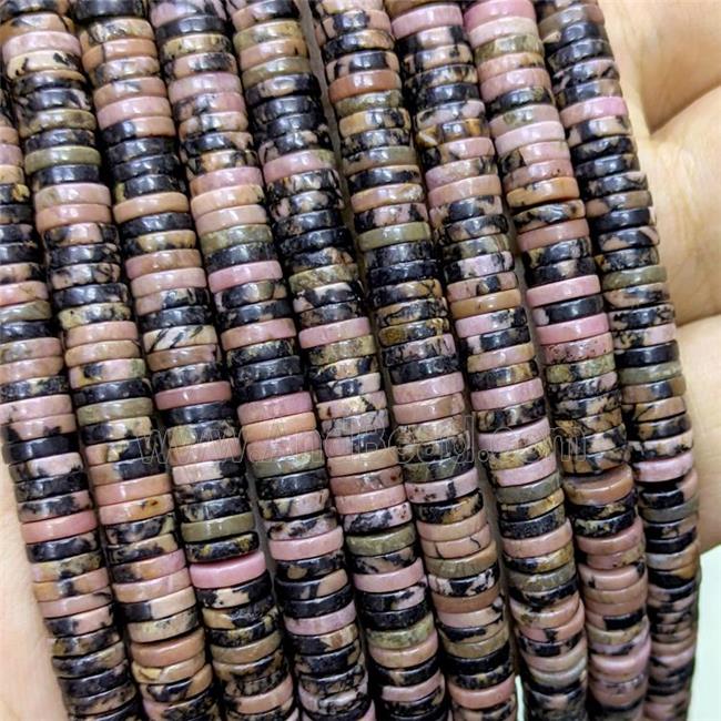 Natural Chinese Rhodonite Heishi Beads Pink