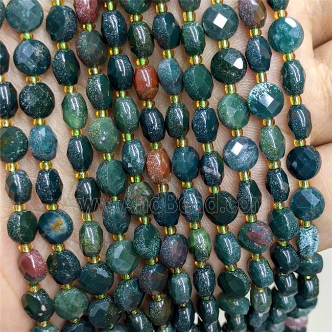 Natural Indian Agate Beads Faceted Coin