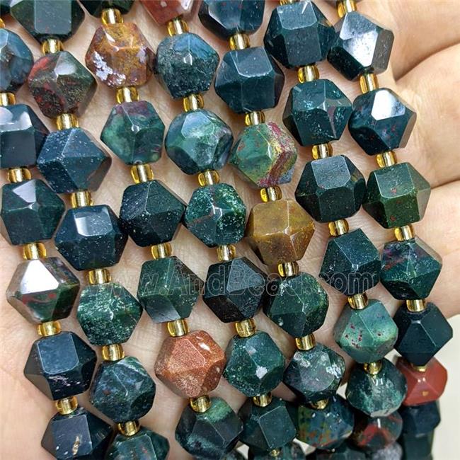 Natural Ocean Agate Beads Green Cut Bicone