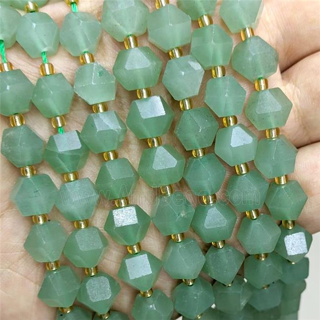 Natural Green Aventurine Beads Cut Bicone