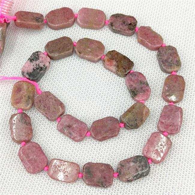 Natural Chinese Rhodonite Beads Pink Rectangle