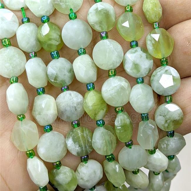 New Mountain Jade Beads Faceted Coin