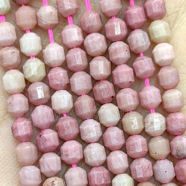 Natural Pink Wood Lace Jasper Beads Prism