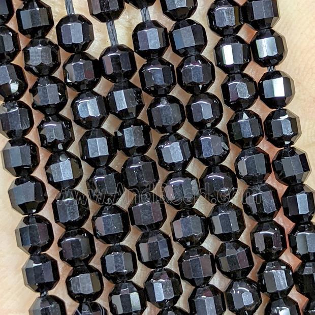 Natural Black Onyx Agate Prism Beads