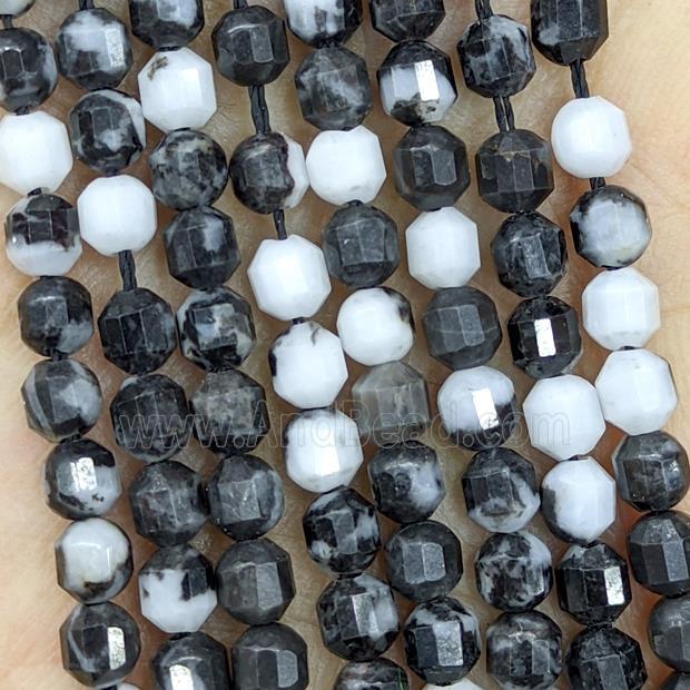 Natural Zebra Jasper Beads Prism Black White