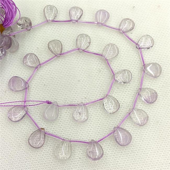 Natural Amethyst Beads Lt.purple Teardrop Topdrilled