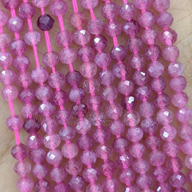 Natural Pink Tourmaline Beads Pony Faceted Round