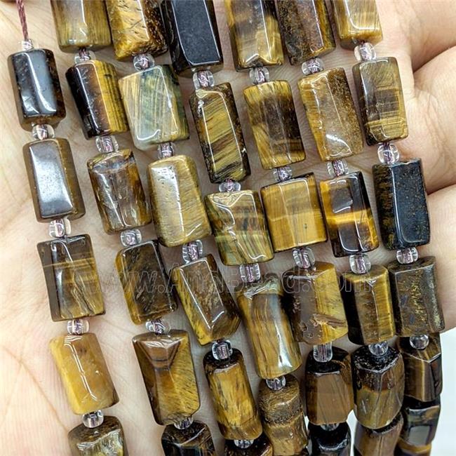 Natural Tiger Eye Stone Tube Beads