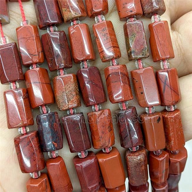 Natural Red Jasper Tube Beads
