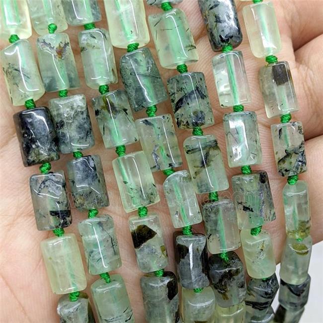 Natural Green Prehnite Tube Beads