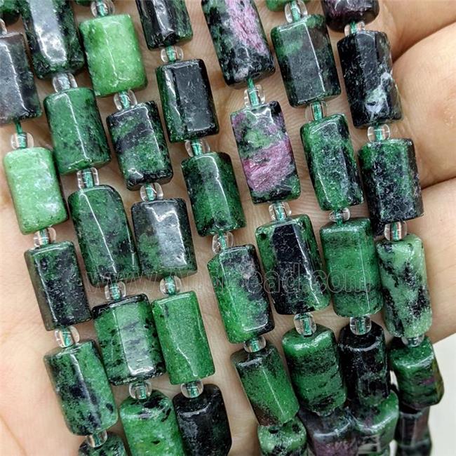 Natural Zoisite Tube Beads Green