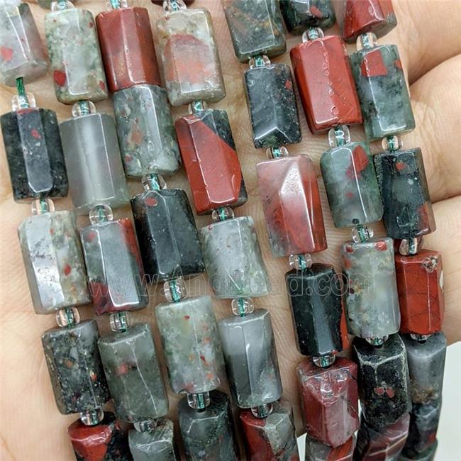 Natural African Bloodstone Tube Beads