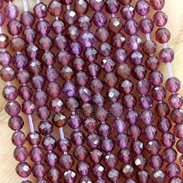 Natural Garnet Beads Purple Faceted Round