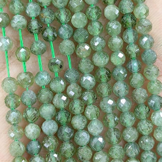Natural Green Apatite Beads Faceted Round B-Grade