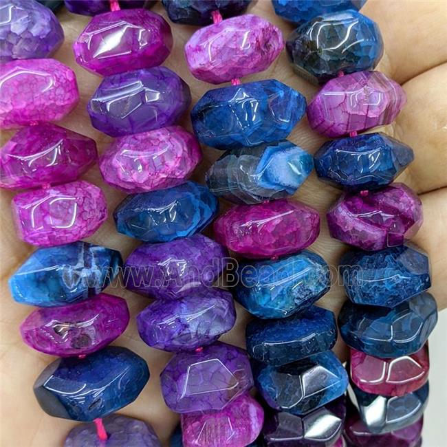 Natural Agate Beads Dye Faceted Rondelle Mixed Color