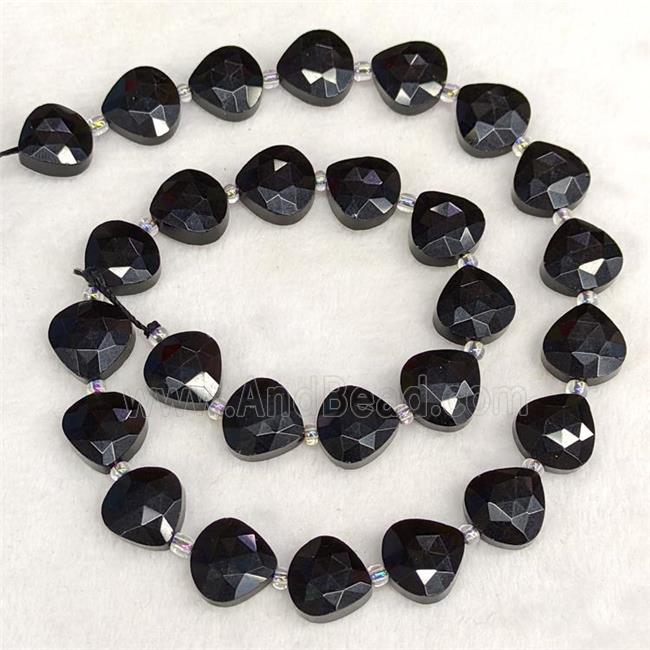 Natural Black Obsidian Beads Faceted Teardrop