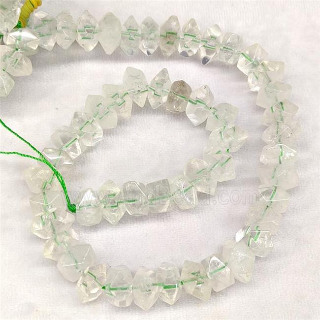 Natural Quartz Beads Green Faceted Square