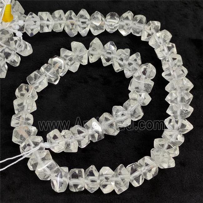 Natural Clear Quartz Beads Faceted Square