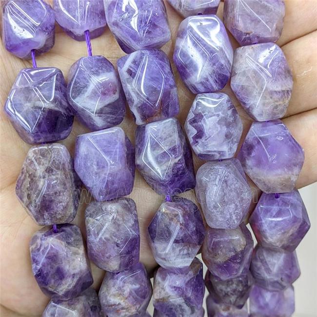Natural Amethyst Beads Purple Faceted Freeform