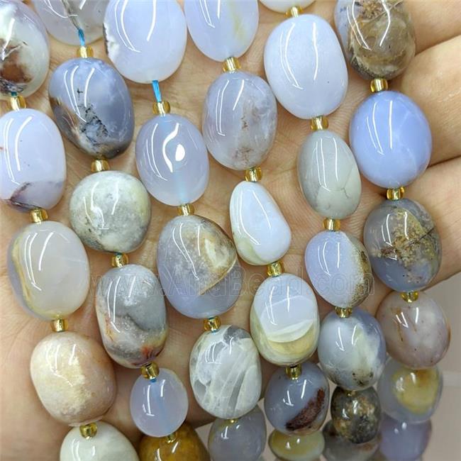 Natural Blue Chalcedony Nugget Beads Freeform B-Grade
