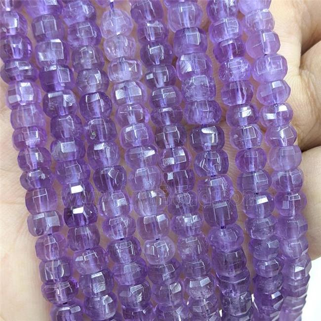 Natural Amethyst Beads Purple Faceted Rondelle