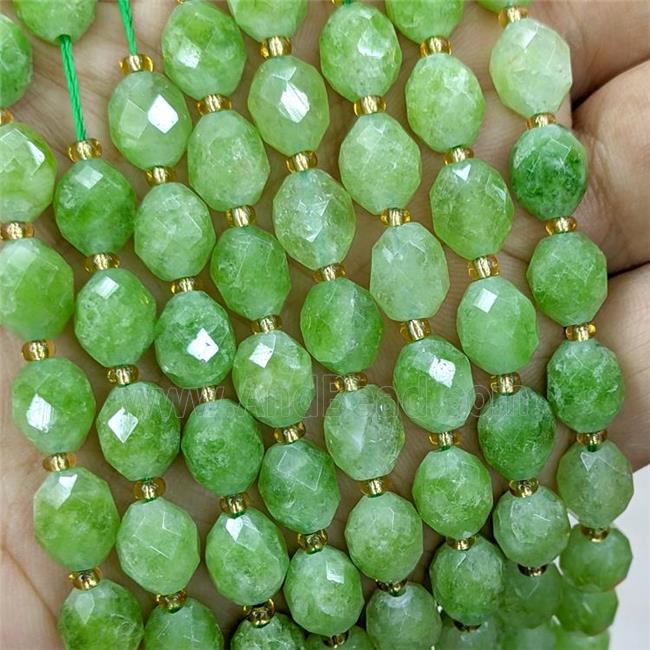 Natural Jade Beads Green Dye Faceted Rice