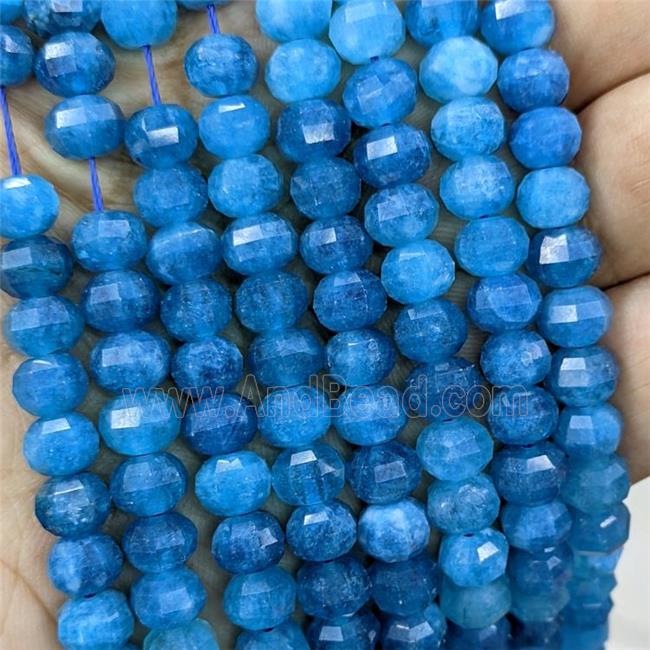 Natural Jade Beads Blue Dye Faceted Pumpkin