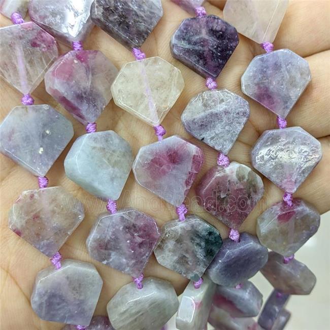 Natural Pink Tourmaline Heart Beads