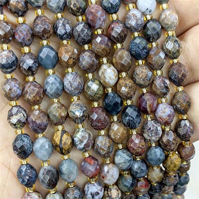 Natural Pietersite Jasper Beads Faceted Rice Multicolor