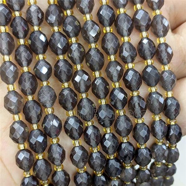 Smoky Quartz Beads Faceted Rice