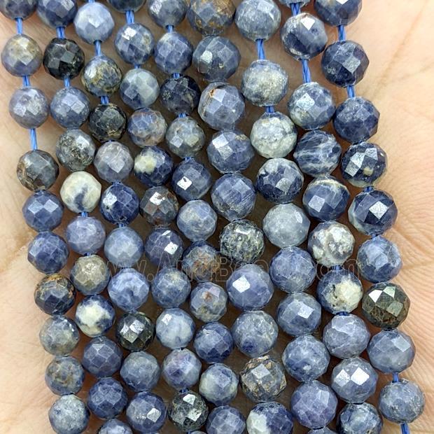Natural Sapphire Beads Faceted Round Blue B-Grade