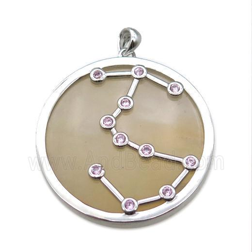 yellow Jade Scorpio pendant, circle