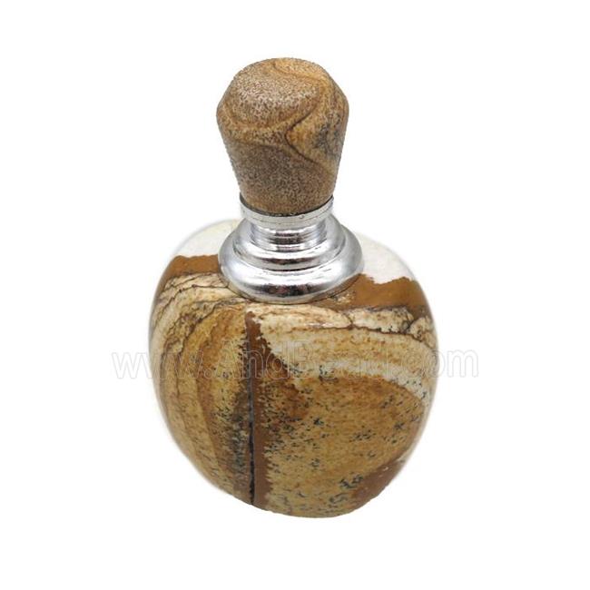 Picture Jasper perfume bottle charm without hole