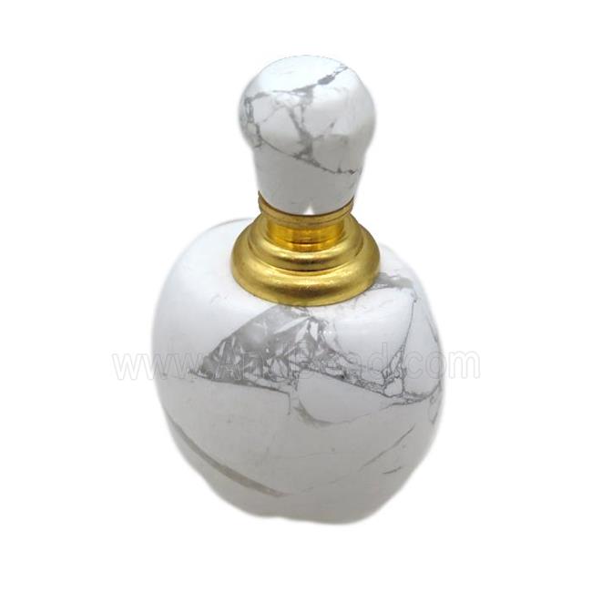 white Howlite Turquoise perfume bottle charm without hole