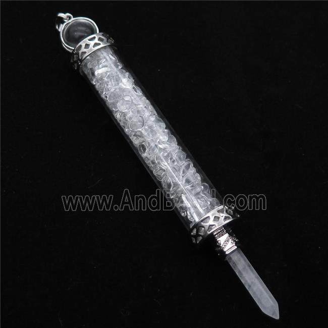 clear quartz chip pendant