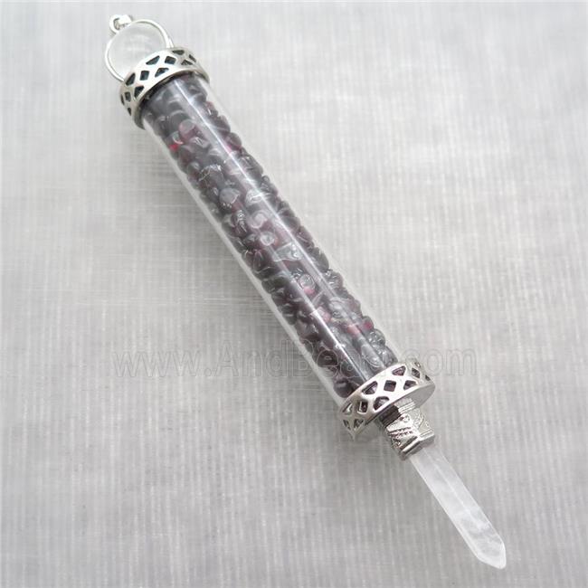 darkred garnet chips pendant