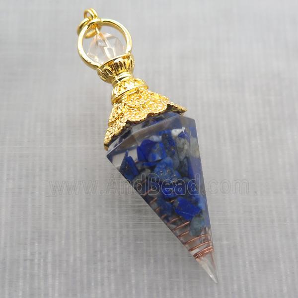blue Lapis chips pendulum pendant