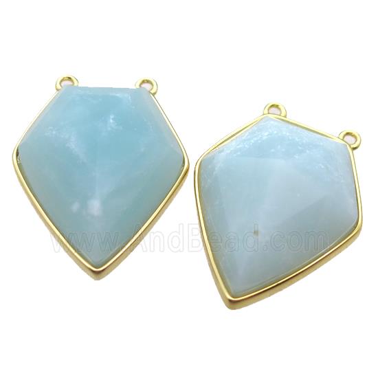 Amazonite arrowhead pendant with 2loops